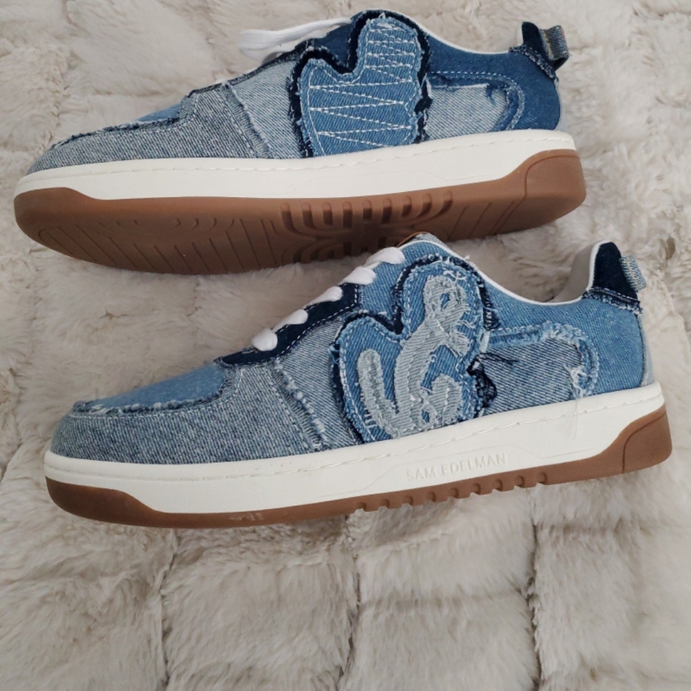 Sam Edelman Blue and White Casual Sneakers